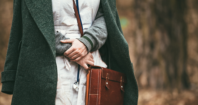 Gomel,  Belarus - April 5, 2015: Unidentified re-enactor wears historical German Red Cross (Deutsches Rotes Kreuz - DRK) uniform
