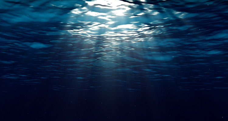 Abstract underwater background with sunbeams